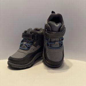 OshKosh B'gosh Gray and Black Kids Hiking Boots with Blue Accents